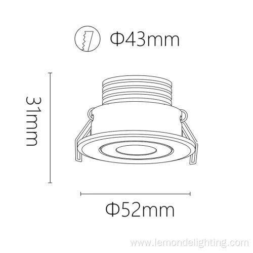 Mini Spotlight for Under Cabinet LED Recessed Downlight